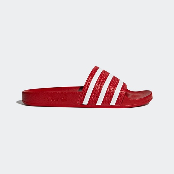 adidas Shoes Adidas Mens Originals Adilette Slides Red Poshmark